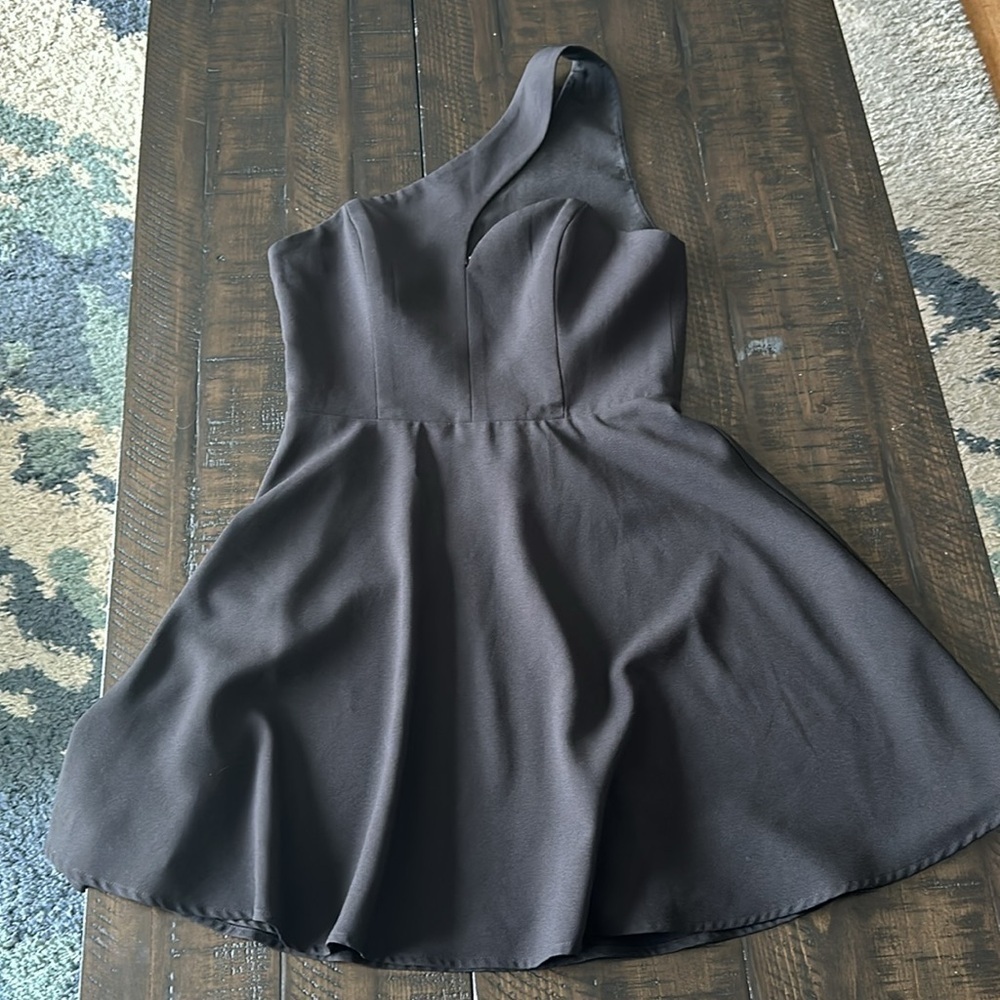 NBD X Naven Twins Back It Up Mini Dress Size S Black Lined One Shoulder Edgy - Picture 13 of 16